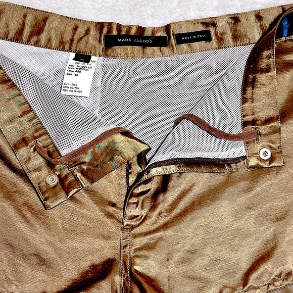 Marc Jacobs Sporty Metallic Linen Blend Short Shorts - Picture 6 of 6